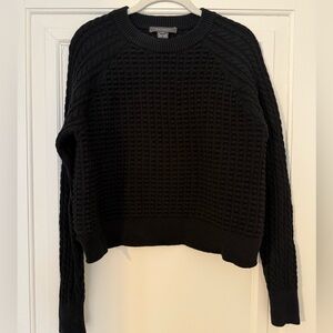 French Connection Black Mozart Popcorn cable sweater